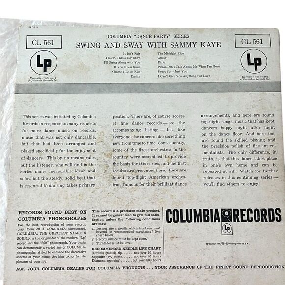 SWING AND SWAY WITH SAMMY KAYE LP BIG BAND SWING COLUMBIA RECORDS - Picture 5 of 6